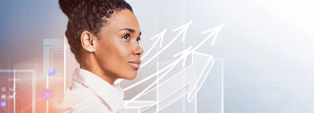 Confident black woman closing the wage gap for African Women